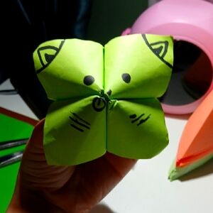 Green Origami Dragon Toy